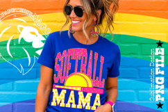 Pink Yellow Softball Mama Polka Dots Sublimation PNG Product Image 4