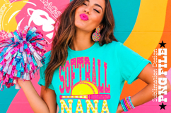 Pink Yellow Softball Nana Polka Dots Sublimation PNG Product Image 3