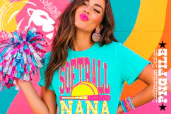 Pink Yellow Softball Nana Polka Dots Sublimation PNG Product Image 3