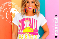 Pink Yellow Softball Nana Polka Dots Sublimation PNG Product Image 4