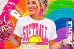 Pink Yellow Softball Sister Polka Dots Sublimation PNG Product Image 4