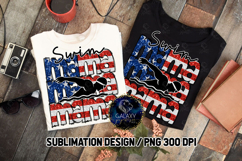 Patriotic Swim Mama Sublimation PNG DTF, Flag USA Product Image 2