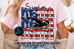 Patriotic Swim Mama Sublimation PNG DTF, Flag USA Product Image 3