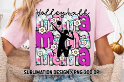 Floral Volleyball Mama Sublimation PNG DTF, Pink Purple Product Image 4