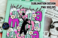 Floral Volleyball Mama Sublimation PNG DTF, Pink Purple Product Image 2