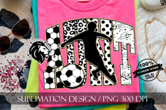 Gold Soccer Aunt Sublimation PNG, Leopard, Polka Dots Product Image 3