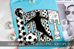 Gold Soccer Aunt Sublimation PNG, Leopard, Polka Dots Product Image 4