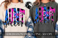 Blue Pink Coquette Soccer Aunt Sublimation PNG Product Image 3