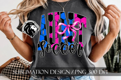 Blue Pink Coquette Soccer Aunt Sublimation PNG Product Image 6
