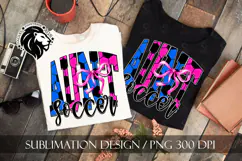 Blue Pink Coquette Soccer Aunt Sublimation PNG Product Image 8
