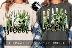 Soccer Mama Sublimation PNG, Coquette, Watercolor, Gold Product Image 2