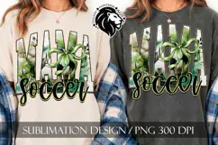 Soccer Mama Sublimation PNG, Coquette, Watercolor, Gold Product Image 2