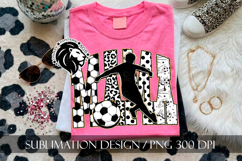 Gold Soccer Mama Sublimation PNG, Leopard, Polka Dots Product Image 1