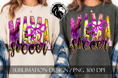 Soccer Mama Sublimation PNG, Coquette, Purple Yellow Product Image 3