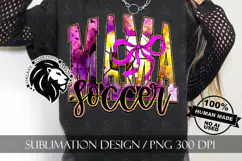 Soccer Mama Sublimation PNG, Coquette, Purple Yellow Product Image 2