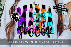 Coquette Neon Soccer Mama Sublimation PNG Product Image 2
