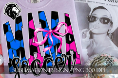Blue Pink Coquette Soccer Mama Sublimation PNG Product Image 2