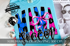 Blue Pink Coquette Soccer Mama Sublimation PNG Product Image 1
