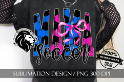 Blue Pink Coquette Soccer Mama Sublimation PNG Product Image 3