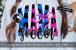 Blue Pink Coquette Soccer Mama Sublimation PNG Product Image 5