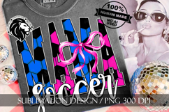 Blue Pink Coquette Soccer Mama Sublimation PNG Product Image 6