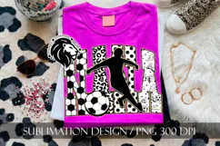 Gold Soccer Nana Sublimation PNG, Leopard, Polka Dots Product Image 2