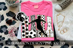 Gold Soccer Nana Sublimation PNG, Leopard, Polka Dots Product Image 1
