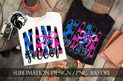 Blue Pink Coquette Soccer Aunt Sublimation PNG Product Image 3