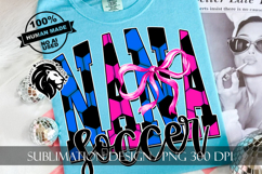 Blue Pink Coquette Soccer Aunt Sublimation PNG Product Image 2