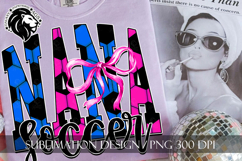 Blue Pink Coquette Soccer Aunt Sublimation PNG Product Image 4