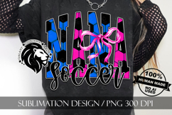 Blue Pink Coquette Soccer Aunt Sublimation PNG Product Image 5
