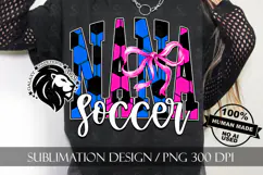 Blue Pink Coquette Soccer Aunt Sublimation PNG Product Image 6