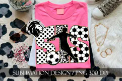 Gold Soccer Sis Sister Sublimation PNG, Leopard, Polka Dots Product Image 2