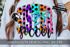 Coquette Neon Soccer Sister Sublimation PNG Product Image 2