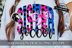 Blue Pink Coquette Soccer Sister Sublimation PNG Product Image 6
