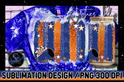Cheer Background Sublimation Design PNG | Blue Orange Cheer Product Image 3