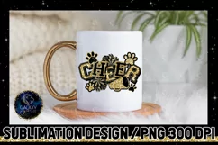 Cheer Sublimation Design PNG | Black Gold Cheer Paw Product Image 2