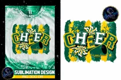 Cheer Sublimation Design PNG | Green Yellow Cheer Product Image 5
