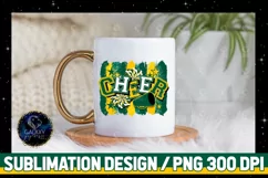 Cheer Sublimation Design PNG | Green Yellow Cheer Product Image 3