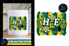 Cheer Sublimation Design PNG | Green Yellow Cheer Product Image 4