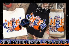 Cheer Sublimation Design PNG | Blue Orange Cheer Sublimation Product Image 1