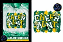 Cheer Aunt Sublimation Design PNG |Cheer Aunt Green Yellow Product Image 5