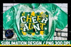 Cheer Aunt Sublimation Design PNG |Cheer Aunt Green Yellow Product Image 2