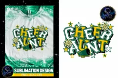 Cheer Aunt Sublimation Design PNG |Cheer Aunt Green Yellow Product Image 5