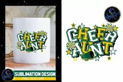 Cheer Aunt Sublimation Design PNG |Cheer Aunt Green Yellow Product Image 4