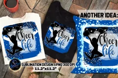 Cheer Life Sublimation Design PNG | Blue Black Cheerleader Product Image 1