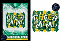 Cheer Mimi Sublimation Design PNG | Green Yellow Cheer Mimi Product Image 4
