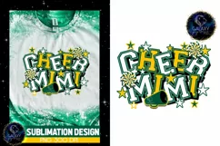 Cheer Mimi Sublimation Design PNG | Green Yellow Cheer Mimi Product Image 5