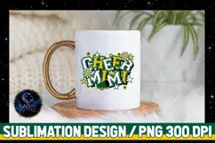 Cheer Mimi Sublimation Design PNG | Green Yellow Cheer Mimi Product Image 3