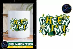 Cheer Mimi Sublimation Design PNG | Green Yellow Cheer Mimi Product Image 4